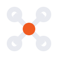 Network icon representing payment routing and redundancy