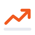Trend up icon representing payment performance metrics
